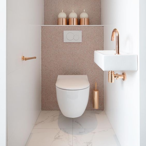 moderne toilet inspiratie, voorbeelden en ideeën met zwevend toilet, spiegels en wasbakken 9